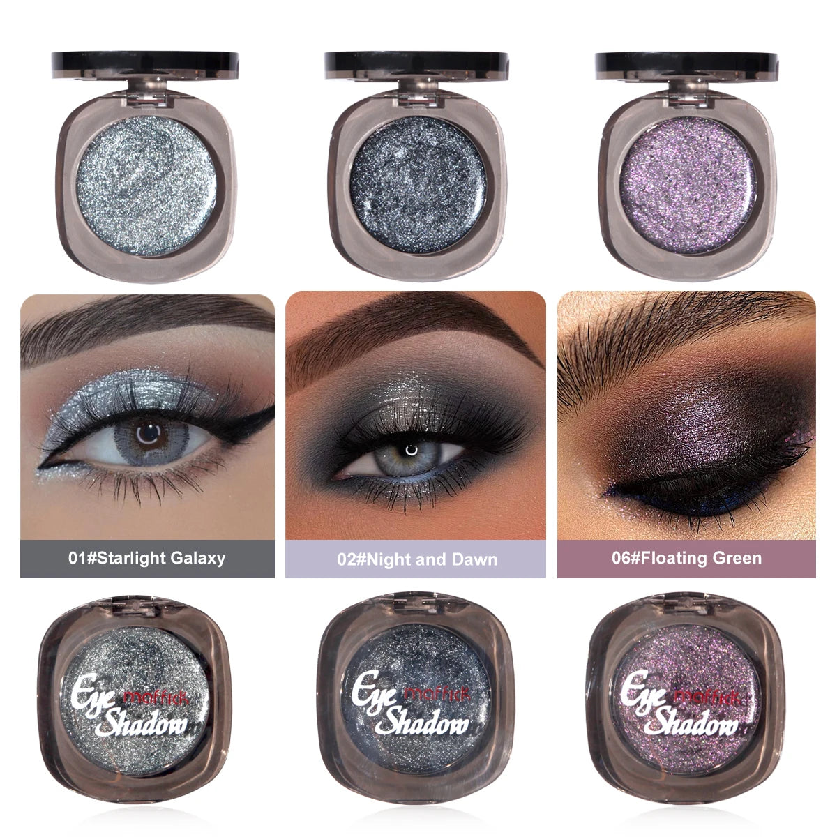 Single Color Eyeshadow Colorful Shiny Highlight Waterproof Eye Makeup