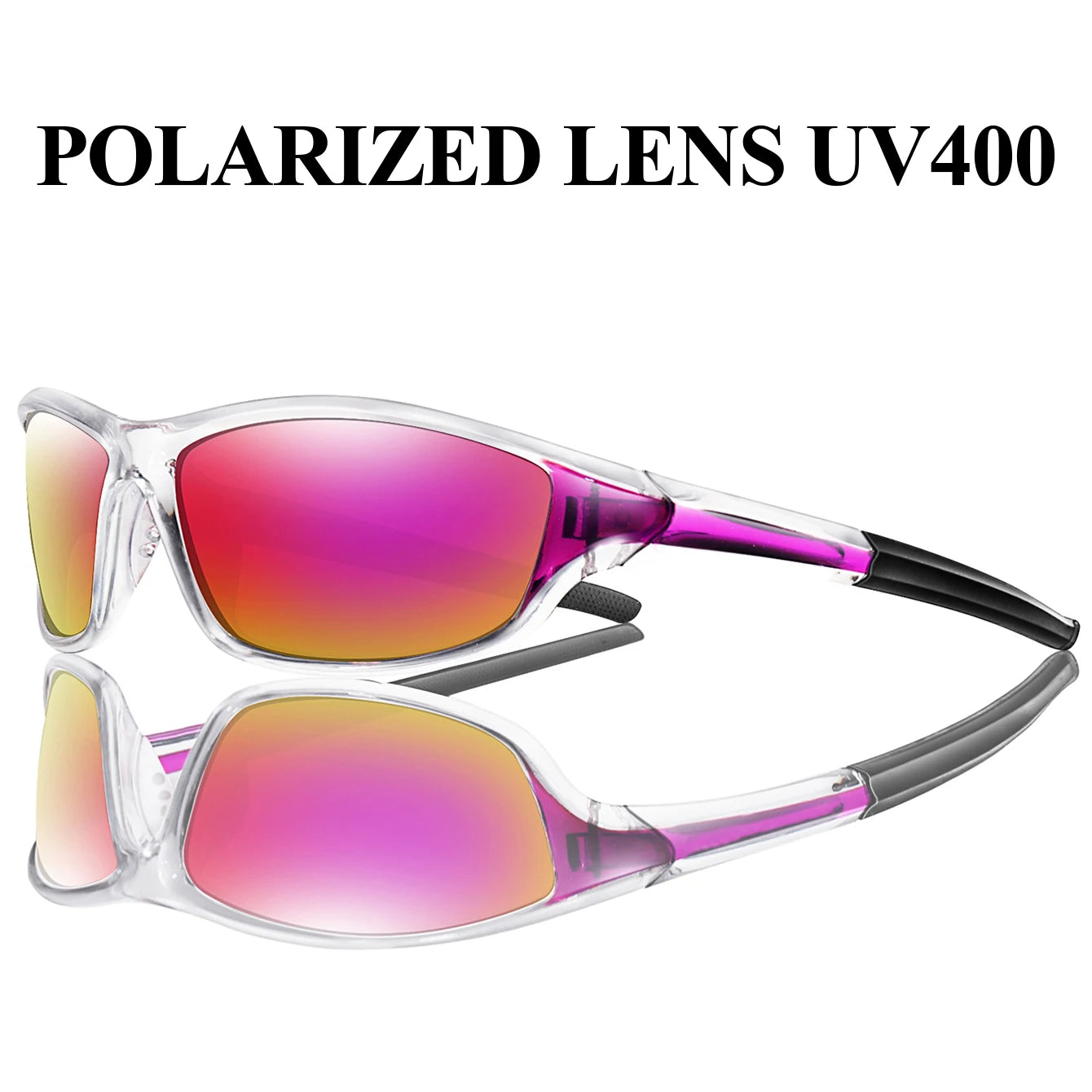 Polarized Sunglasses Outdoor Sports Driving Eyewear Transparent Frame UV400