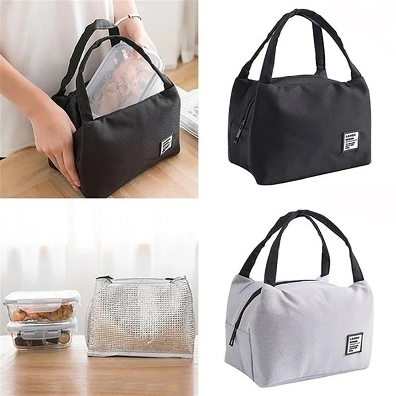 Portable Lunch Bag Tote Insulated Box Canvas Thermal Cold Warm Food Container