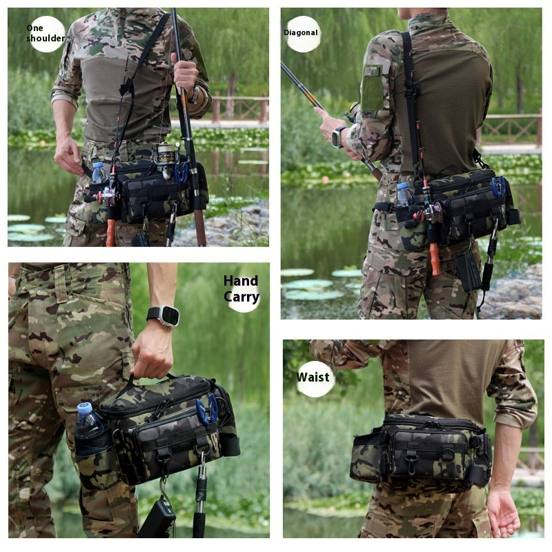 Large Capacity Multifunctional Insertion Pole Lure Waist Bag
