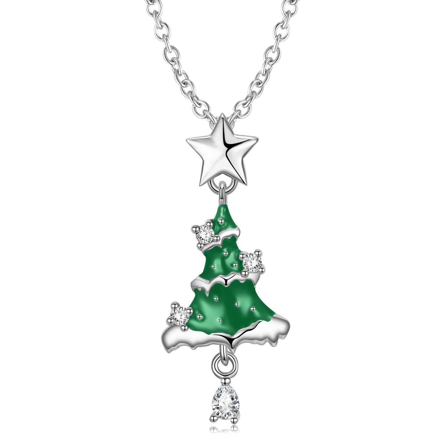 Christmas Tree Necklace S925 Silver Trendy Jewelry