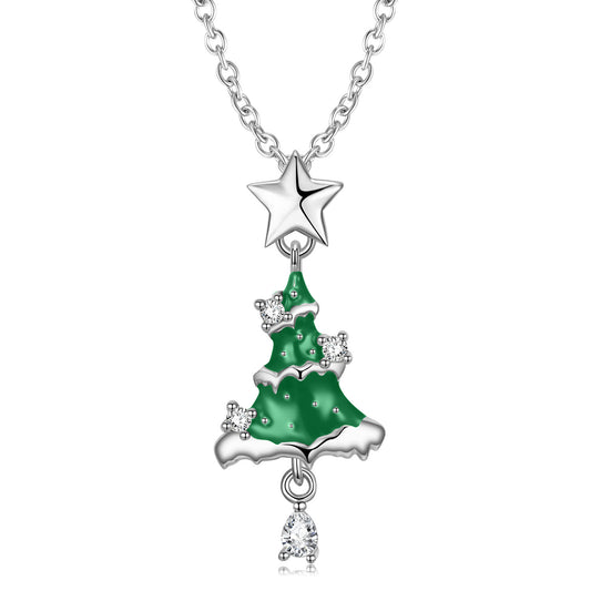 Christmas Tree Necklace S925 Silver Trendy Jewelry