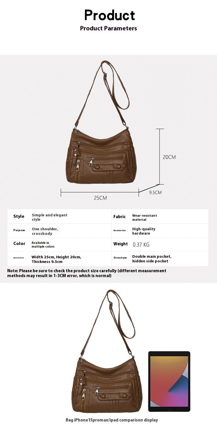 Shoulder Bag Soft Leather Fashion All-match Messenger Bag