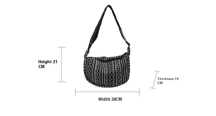 Large Capacity Ethnic Style New Fashion Crossbody Dumpling Bag Women