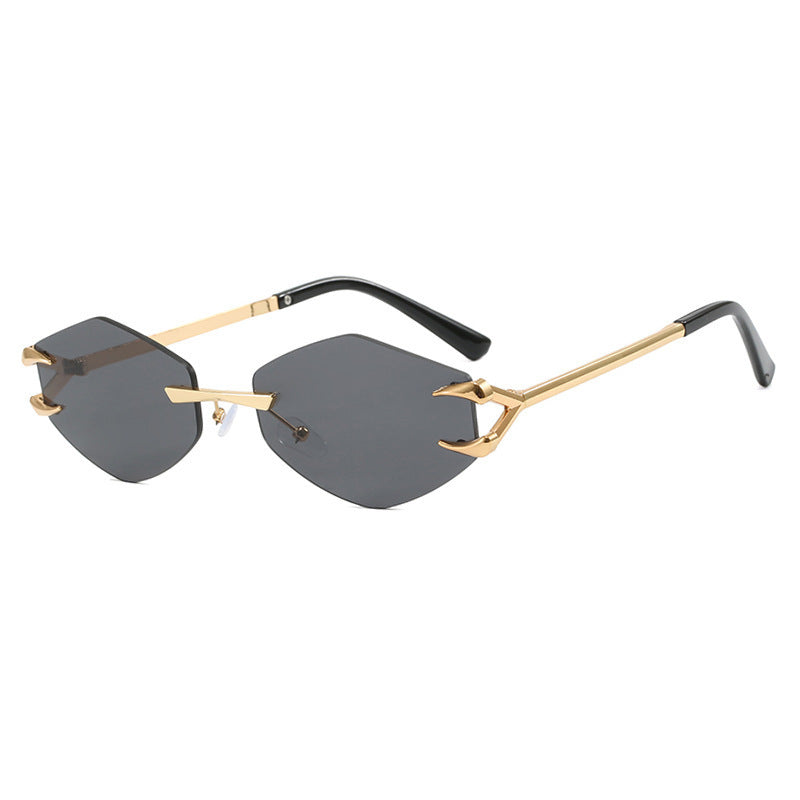 Leisure Trendy Eyewear Frameless Grapple Polygonal Sunglasses