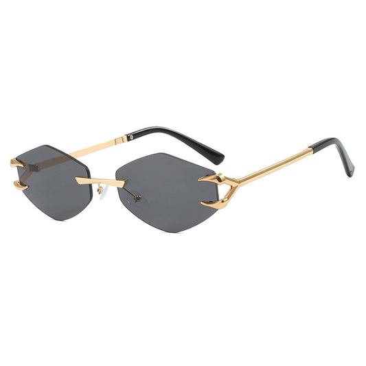 Leisure Trendy Eyewear Frameless Grapple Polygonal Sunglasses