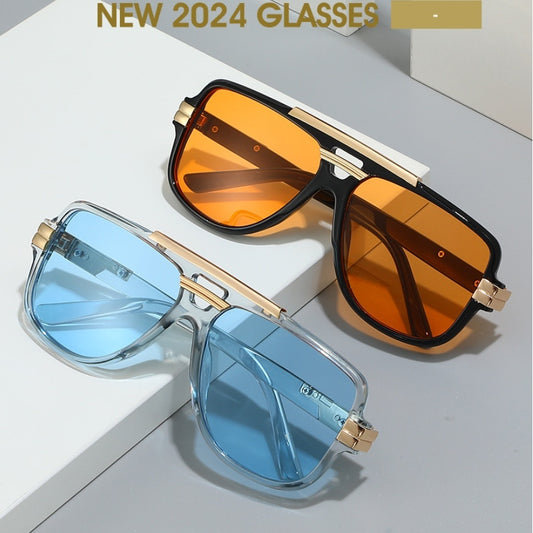 Square Retro Square Sunglasses Fashion Metal Sunglasses