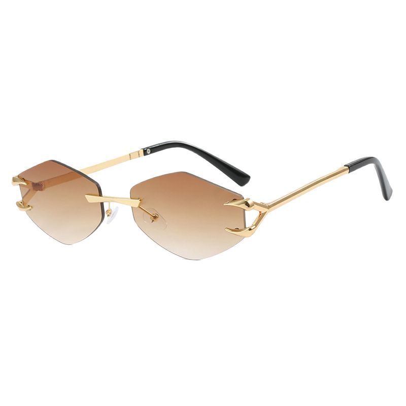 Leisure Trendy Eyewear Frameless Grapple Polygonal Sunglasses