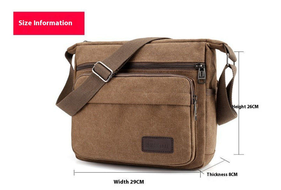 Men's Shoulder Bag Retro Leisure Crossbody Bag Outdoor Sports Canvas Bag
