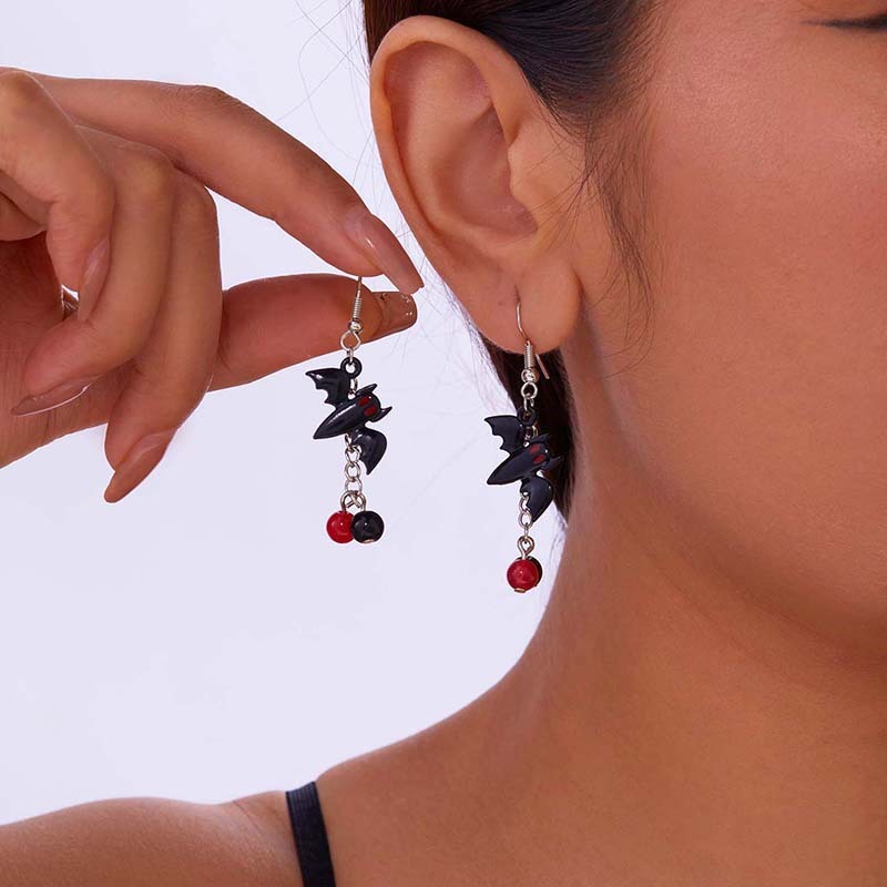 Dark Style Halloween Spider Web Earrings Bat Ghost Asymmetric Halloween