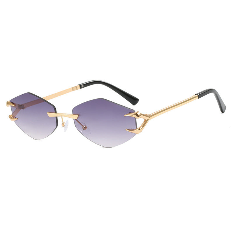 Leisure Trendy Eyewear Frameless Grapple Polygonal Sunglasses