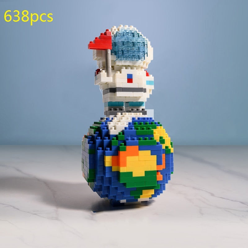 Mini Micro Rocket Building Blocks Space Moon Satellite Astronaut Diamond Bricks Toys