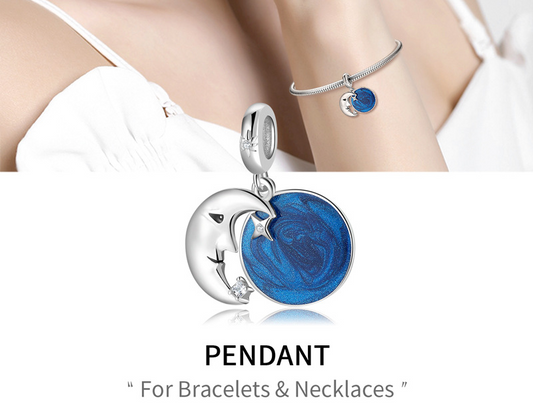 Moon Beads Halloween Series Silver Pendant Necklace Bracelet Diy Accessories